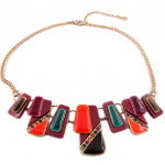 Les Tr&eacute;sors De Lily [P8424] - Collier Cr&eacute;ateur 'Acapulco' violet - 33 mm lilla