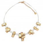 Les Tr&eacute;sors De Lily [P8432] - Collier Cr&eacute;ateur 'Acapulco' beige dor&eacute; ros&eacute; Heleroosa