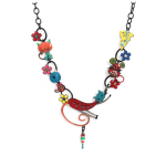 Les Tr&eacute;sors De Lily [Q5805] - Collier cr&eacute;ateur 'Lilipoupettes' (chat qui s'&eacute;tire) multicolore noir - 90x50 mm mitmev&auml;rviline