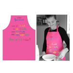 Les Tr&eacute;sors De Lily [Q0838] - Tablier enfant 'Menu Gourmand' rose fuschia - 59x46 cm Heleroosa