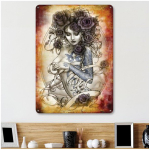 Les Tr&eacute;sors De Lily [Q6501] - Retro metallist tahvel 'Les Belles' hallpruun - 20x15 cm hall