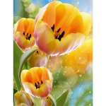 T&auml;ielik 5D Teemantmaal Kuldne nartsiss Tikand Ristpistes Kodukaunistus K&auml;sitsi valmistatud kingitus 25x30cm