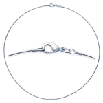 Les Tr&eacute;sors De Lily [M7288] - Collier Argent 'Omega' argent&eacute; (rhodi&eacute;) - 40 cm 1 mm  (rhodi&eacute;) h&otilde;be