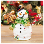 Les Tr&eacute;sors De Lily [R1194] - Coffret &agrave; Bijoux 'Bonhomme de neige' blanc multicolore - 10x8 cm