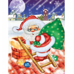 J&otilde;uluvana, 5D teemanttikandid, pilt kividest n&auml;put&ouml;&ouml;vaigust teemantmaaling j&otilde;ulukaunistused koju 20X30CM