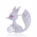 Blucome Cute Animal Fox Pross Imitatsioon Prossid Pin Vasest Ehted Naistele Riided S&auml;rk Mantel Sall Aksessuaarid h&otilde;be