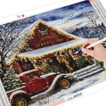 T&auml;isruudukujuline teemantmaaling lumememme k&auml;sit&ouml;&ouml;komplekt 5D teemanttikandid kividest talvepildid j&otilde;ulukink Full Round (20X30CM)