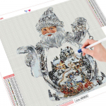 5D DIY teemantmaaling J&otilde;uluvana t&auml;isruudukujuline teemanttikandid j&otilde;ulumosaiik k&auml;sit&ouml;&ouml; k&auml;sit&ouml;&ouml; kingitus Full Round 30x30CM