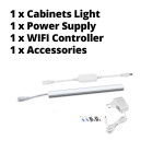 Tuya Smart Life DC12V 30/40/50CM LED-kappvalgusti WiFi-rakendus ja h&auml;&auml;ljuhtimine. K&ouml;&ouml;gilambi valgustus T&ouml;&ouml;tage koos Alexa/Google Home'iga EL-pistikuga 1PCS 30CM/EU Plug valge