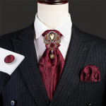 Meeste Ascot koos prossiga 12 v&auml;rvi Paisley Jacquard Cravat lips hanky mansetin&ouml;&ouml;bid pulmadisainerile AS-0001