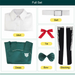 Anime Danganronpa 2 Despair Sonia Nevermind Cosplay kleit naiste peokleit Halloweeni kost&uuml;&uuml;m JK koolivormi t&auml;iskomplektid XS&Danganronpa 2 roheline