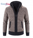 Cozy Up fliisist polsterdatud kampsun, &uuml;hev&auml;rviline kapuutsiga meeste kampsun M kohv