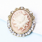 Blucome 2022 vintage stiilis ovaalne lilleline pross naiste pross mantli kottidele Hijab Pins uusaasta kingitus pruun