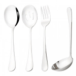 4 tk kullast roostevabast terasest s&ouml;&ouml;giriistad serveerimisn&otilde;ud Rootsi laua toitlustusn&otilde;ude komplekt Serveerimiskurn Lusikad Kahvel h&otilde;ben&otilde;ude komplekt h&otilde;be