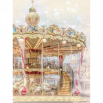 5D Teemantmaal, Merry-Go-Round maastik linn Rhinestones Teemanttikandid Ehitusmosaiik Seinakaunistus Full Round 20x30CM