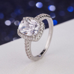 SACE GEMS Klassikaline vasesulamist tsirkoonist s&otilde;rmus Naiste ehted Pulmalubaduse peokingitus 6 valge