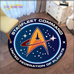 Star Treki logo mustriga ala Vaiba &uuml;mmargune p&otilde;randamatt Elutoa vaip Vannituba K&ouml;&ouml;k vaip uksematt 80cm