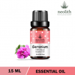 Neolith 100% puhas geranium eeterlik &otilde;li | 100% puhas massaažiks, l&otilde;dvestumiseks, nahka jahutamiseks ja naturaalseteks parf&uuml;&uuml;mideks, lahjendamata 15 ML heleroheline v&auml;rv