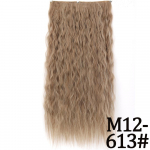 MISS WIG 22-tolline pikk s&uuml;nteetilisest kiust laineline 5 klambriga n&auml;htamatud juuksepikendused, naturaalsed mustad pruunid juuksepaelad naistele