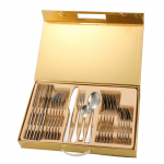 24 tk roostevabast terasest s&ouml;&ouml;giriistade komplekt must kullast s&ouml;&ouml;giriistad lusikas kahvel nuga Western Cutleri h&otilde;ben&otilde;ud lauan&otilde;ude komplekt tarvikud