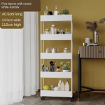 2/3/4 kihiga kitsa vahega hoiurest K&ouml;&ouml;k Vannitoa riiulid Korraldaja Mobiilne &otilde;huke hoiuk&auml;ru koos rattak&auml;ruga S&auml;&auml;stke ruumi 5 layers 40.5*13.5*112cm valge