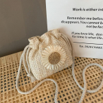 Yogodlns Summer Straw Bucket Bag Naistele Kootud Rannakott Bohemia Small Crossbody Bag Puhkuse &otilde;lakott 13x5x15cm beež