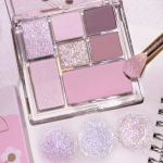 1 tk Roosa, musta v&auml;rvi s&auml;rav lauv&auml;rvipalett Glitter Sequins l&auml;ikivad lauv&auml;rvid silmapigmendid Millennial Style t&uuml;drukute meigipalett