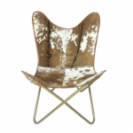 K&auml;sitsi valmistatud vintage veisenahast liblikastool, magamisiste RelaxChair kokkupandav 36 H x 24 W x 29.5 l