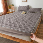 Puuvillane paks tepitud liibuv lina Antibakteriaalne libisemisvastane madratsi kate Talvine soe paks lina kattemadrats ilma padjap&uuml;&uuml;rideta 120X200cm Only a Sheet gray