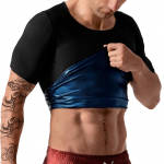 Meeste saunas&auml;rk dressi&uuml;likond, talje treener Salendav vest, treeningvest, vormiv riided kaalulangetamiseks kehakujundaja termo-T-s&auml;rk aluspesu S sinine/must