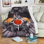 Death Note muster pingeline arutlev animatsioon ristk&uuml;likukujuline flanelltekk unikaalne diivanvoodi tekk 75x90cm