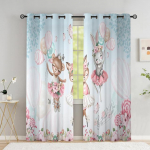 Metsasafari loomad pimendavad kardinad multifilmid metsakaru rebane hirved ja lapsed magamistoa elutuppa aknakatted W53.5 X H114cm X 2