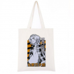 Anime Tokyo Revengers Manjiro Sano Must ostukott Suur puuvillane must l&otilde;uendist ostukott Korea k&auml;ekotid naistele 24*26cm beež