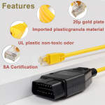 ESYS ENET kaabel BMW F-seeria jaoks Refresh Hidden Data ICOM Coding ECU programmeerija OBD2 skanner auto diagnostika auto hooldust&ouml;&ouml;riist kollane