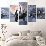 L&otilde;uenditr&uuml;kk 5 t&uuml;kki Maal Piraadikuningas S&otilde;dalane Anime Joonisfilm Moodne Magamistoa Kaunistus Plakatid Seinakunst Pilt Toa jaoks 20X35 20X45 20X55cm