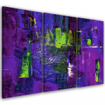Kolmeosalise pildiga l&otilde;uenditr&uuml;kk Violetne abstraktne k&auml;sitsi maalitud 60x40 lilla