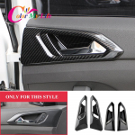 Auto sisemise ukse k&auml;epideme raami kaunistuse kattekleebis Volkswagen VW T-cross Tcross 2018 - 2023 LHD 4tk/komplekt s&uuml;sinik