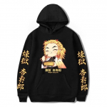 Naiste pikkade varrukatega Anime Demon Slayer Kimetsu No Yaiba Cute Rengoku Kyoujurou Tr&uuml;kitud Hoodid Unisex S&uuml;gis Talvise Fliisist Pusad Pullover M