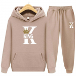 Naiste kapuutsi komplekt S&uuml;gistalvised kapuutsid+p&uuml;ksid Kaheosaline komplekt tr&uuml;kkimine Naiste kapuutsid dressid Jooksup&uuml;ksid paksud soojad riided 3XL