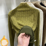 Poolk&otilde;rge kaelusega kahekihiline pluss sametine paksu pintsliga pitss&auml;rk naistele s&uuml;gis- ja talvehooajal koos alumise s&auml;rgiga XXXL