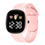 LED elektrooniline k&auml;ekell Square Life veekindel reguleeritav pehme silikoonrihm poistele t&uuml;drukutele spordik&auml;ekell s&uuml;nnip&auml;evakingitus roosa