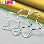 925 Sterling Silver Star 52mm Hoop k&otilde;rvar&otilde;nga ehted