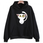 Suzume No Tojimari Daijin Valge Kass Esteetiline Huppar Naistele Kawaii/Armas Multikas Pikkade Varrukatega Dressipluus Armas Neko Vaatab Sulle L