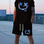 Uued meestekomplektid Mood Meeste riided Spordidress 2-osaline komplekt Suvised meeste &uuml;likonnad 3D Prindiga vabaaja Suur T-s&auml;rk L&uuml;hikesed p&uuml;ksid P&uuml;kste komplekt L