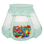 Selonise m&auml;ngutelk 105x90cm/100 palli lossimaja pop up ballpit plastikpallid lastele, piparm&uuml;nt:kollane/roheline/sinine/punane/oranž 105x90cm/100 balls