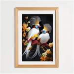 5D DIY teemantmaali lind krooniga ujumisr&otilde;ngaga maalimise ristpistekomplekt mosaiik-teemanttikandiga roos t&auml;isringi/ruudukujuline puur Kodukaunistus Round 30x40cm