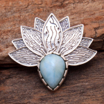 Larimar Must On&uuml;ks Karneool Roosa Kvarts Amet&uuml;st Lootose Ripats 925 Sterling H&otilde;be Amulett Ehted lilla