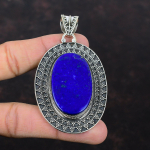 Lapis Lazuli ripats k&auml;sitsi valmistatud etnilised ehted 925 naelsterlingist h&otilde;bedast ripats H&auml;mmastav kalliskivist ehe Vintage ripats kihluskingitus pruudile