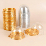 50 tk Mini magustoidu koogikarp, l&auml;bipaistev tassikoogi kondiitritoodete k&uuml;psetuspakendite karbid pulmapeotarbed j&otilde;ulukink A-50pcs kuld