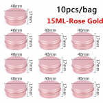 10tk 5ML/10ML/15ml t&uuml;hi alumiiniumist plekkpurk kreempalsami k&uuml;&uuml;nek&uuml;&uuml;nla pakkimiseks kosmeetika &uuml;mmargune s&auml;ilituskonteiner mini metallkarp 15ml 10pcs